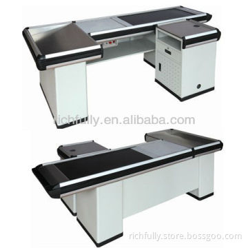 RFY-SC11: Supermarket Cashier Checkout Counter with conveyor Belt for sale
